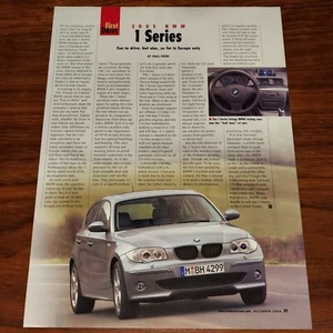 BMW 1 SERIES MAGAZINE ARTICLE ROAD & TRACK FUN TO DRIVE FOR EUROPE ONLY - Picture 1 of 4