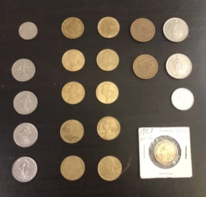 Französisch Frankreich Franc Münzlot 21 verschiedene Jahre Erhaltung Währung FF Sammler - Bild 1 von 6