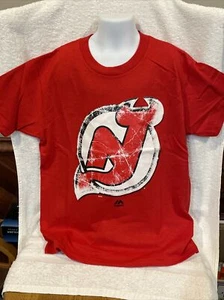 AWESOME New Jersey Devils Youth (Boys) Sz Sm Red Majestic T-Shirt #3, NEW&NICE! - Picture 1 of 4