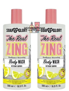 2 X Soap & and Glory The Real Zing Body Wash Bodywash 500ml - Picture 1 of 3