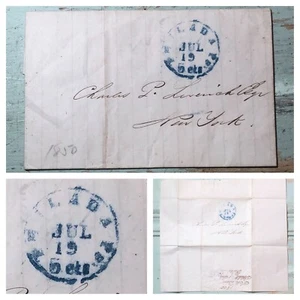 JULY 19, 1850 Letter/Cover To: Banker Charles P. Leverich Esq. (New York) - Picture 1 of 12