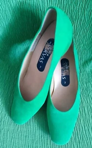 Servas Damen Schuhe Gr.7(40,5) grün, Blockabsatz ca.4 cm, echt Leder/Wildleder - Bild 1 von 8