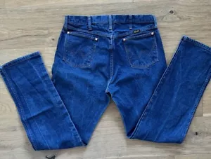 Wrangler Men 36x34 13MWZ Straight Western Work Cowboy Denim Blue Jeans USA - Picture 1 of 9