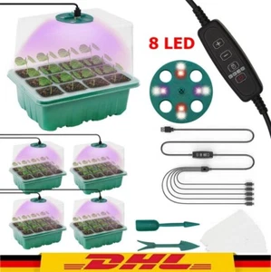 5X Zimmergewächshaus Anzuchtkasten Mini Gewächshaus Anzucht Set mit 8LED lampe - Bild 1 von 24