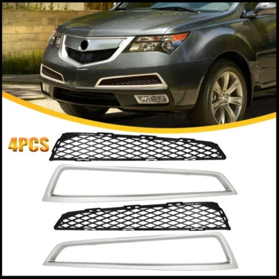 Para Acura MDX 2010-2013 Parrilla inferior delantera moldura de malla 4 piezas 71102STXA00 71107STXA00 Foto 1 de 4