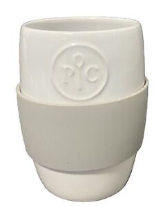 Pampered Chef White Silicone Gripper Mug Cup For Egg Cooker Oatmeal Cake No Lid