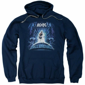 AC/DC Ballbreaker Hoodie Sweatshirt Licensed Rock N Roll Music Band Merch Navy - Picture 1 of 2