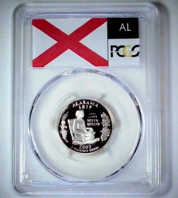 2003-S 25C State Quarter Alabama PCGS PR69 DCAM 90% Silver 25lutu0226 - Image 1 of 4