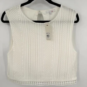 Francesca's Closet Glo Moda Londres Top Mujer Mediano Blanco Crochet - Imagen 1 de 9