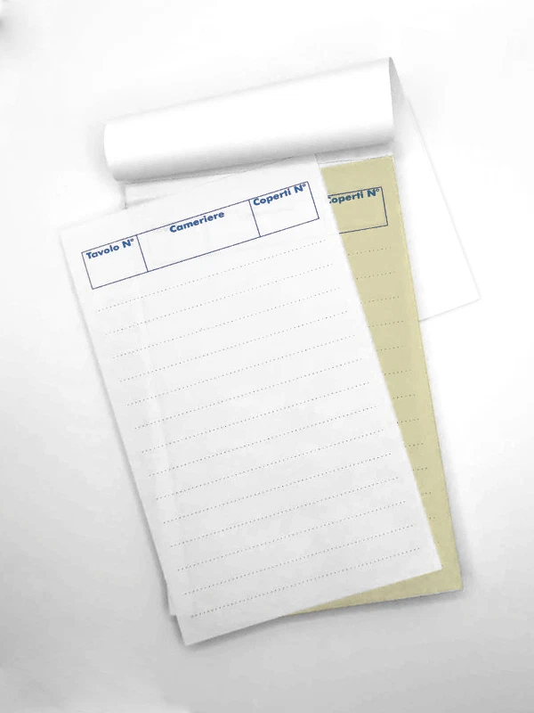 100 blocchi comande a 2 copie autocopianti - 100 fogli a blocco (50x2) - 10x17cm - Immagine 1 di 4