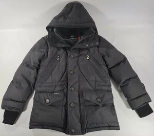 Youth Boys J. JOE WHISTLER & CO PUFFER Black Insulated JACKET Parka HOODED 10/12 - Picture 1 of 6