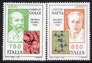 EUROPA 1994 - Italy - Great Discoveries - Golgi - Natta -Nobel laureates-MNH Set - Picture 1 of 2