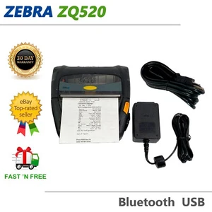 Zebra ZQ520 Mobile Barcode Label Thermal Printer Bluetooth USB TESTED - Picture 1 of 12