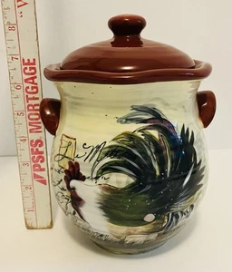 Susan Winget Certified International Rooster Canister Cookie Jar Approx 8.5" - Picture 1 of 14