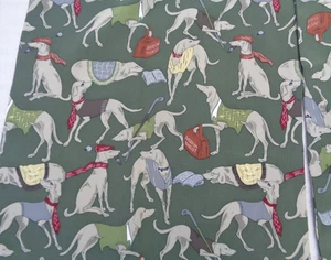 GREYHOUND Print SCARF Army Green & Gray Rectangular Men's or Women's - Picture 1 of 6
