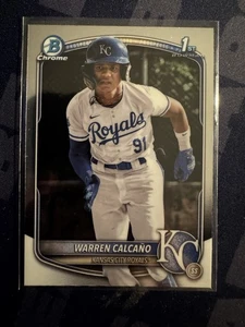2025 Bowman 1st Chrome Warren Calcano #BCP-185 Royals - Picture 1 of 2