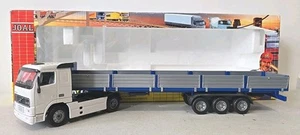 Joal 1/50 Volvo FH12-420 w/ Dropside Trailer 337 White & Blue Diecast Model MIB - Imagen 1 de 8