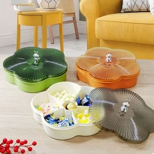 Bandeja de servir dividida de 5 compartimentos caja de almacenamiento de tuercas de plástico cocina - Imagen 1 de 10