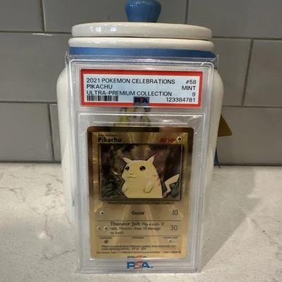 2021 Gold Metal Pikachu Pokemon Celebrations Ultra Premium Collection UPC PSA 9 - Image 1 of 2