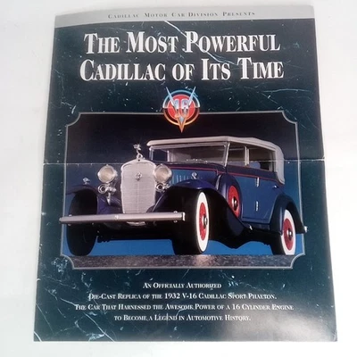 Franklin Mint Brochure Only 1932 V-16 Cadillac Sport Phaeton Collectible Car - Image 1 of 4