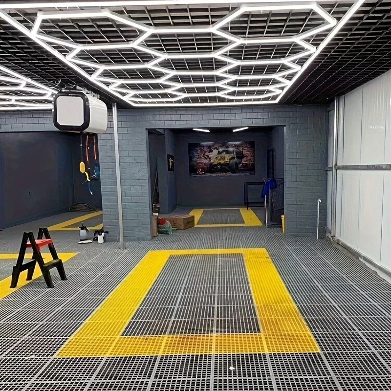 14X Plafoniera LED esagonale illuminazione garage illuminazione officina con bordo - Immagine 1 di 4