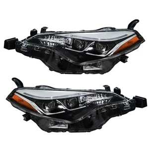 Silscvtt RH+LH Headlight For Toyota Corolla SE XSE XLE 2017-2019 LED Black Lens - Picture 1 of 12
