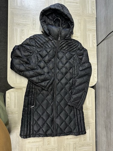 MICHAEL KORS Cappotto Donna Trapuntato Ultra Leggero Piumino Cappuccio Nero Taglia M