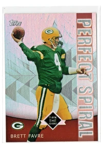 2001 Topps Own The Game Perfect Spiral Brett Favre #PS5 Green Bay Packers Salón de la fama casi nuevo - Imagen 1 de 2