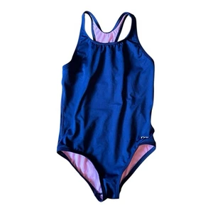 TYR Girls’ Durafast Lite Ella Maxfit Swimsuit – Navy – Size L (10/12) – NWT - Picture 1 of 5