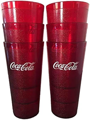 Vasos de plástico rojo para restaurante Coca Cola paquete de 6 24 oz Foto 1 de 3