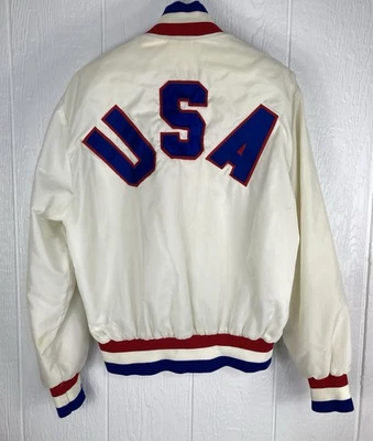 Chaqueta De Colección EE. UU. Nailon Bordada John Forrada Satinada XL Foto 1 de 4