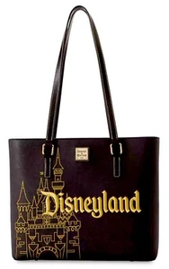 DISNEY DOONEY & BOURKE DISNEYLAND SLEEPING BEAUTY CASTLE LEATHER/COTTON TOTE BAG - Picture 1 of 7
