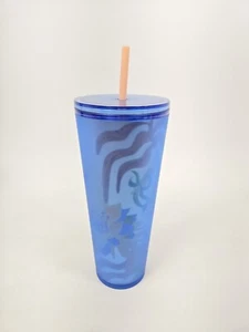Starbucks 2023 Blue Floral Soft Touch Venti 24oz Insulated Travel Tumbler - Bild 1 von 3