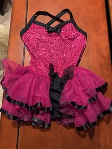 Girls Pink And Black Tap Costume - Picture 1 of 2