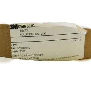 3M Cloth 302D FullFlex Film Lok Belt P320 1-1/2" x 132" J Weight (Pack of 25) - Picture 1 of 4