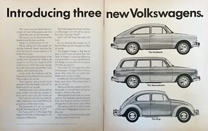 1965 VW Volkswagen 'Introducing' Fastback Squareback Beetle Bug photo print Ad - Picture 1 of 1