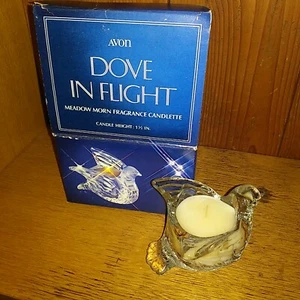 Vintage 77-78 AVON Dove In Flight Meadow Morn Fragrance Candlette Candle - Picture 1 of 4