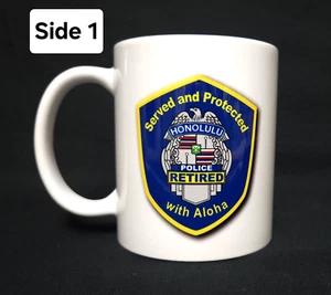 Tazza da caffè HONOLULU DIPARTIMENTO POLIZIA - HPD SHOPO RITIRATA - 2 lati - Nuova - Foto 1 di 7