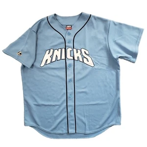 Vtg Stephon Marbury Baseball NBA Jersey Mens XL New York Knicks #3 Blue Majestic - Picture 1 of 12
