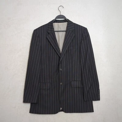 Hugo Boss Loro Piana Blazer Jacket US40 EU50 Gadle Vegas Striped Black Suit Mens - Image 1 of 4