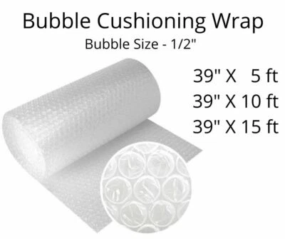 Bubble Cushioning Sheet 1/2" Large Bubble Cushioning Wrap Padding Wrap 39" Wide - Image 1 of 4