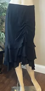 NWT Samuel Dong Womens SZ Small Tiered Textured Ruched With Tie Slip-On Skirt - Picture 1 of 5