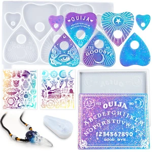 Molde de silicona tabla ouija resina epoxi tablero de brujas moldes con láminas holográficas - Imagen 1 de 6
