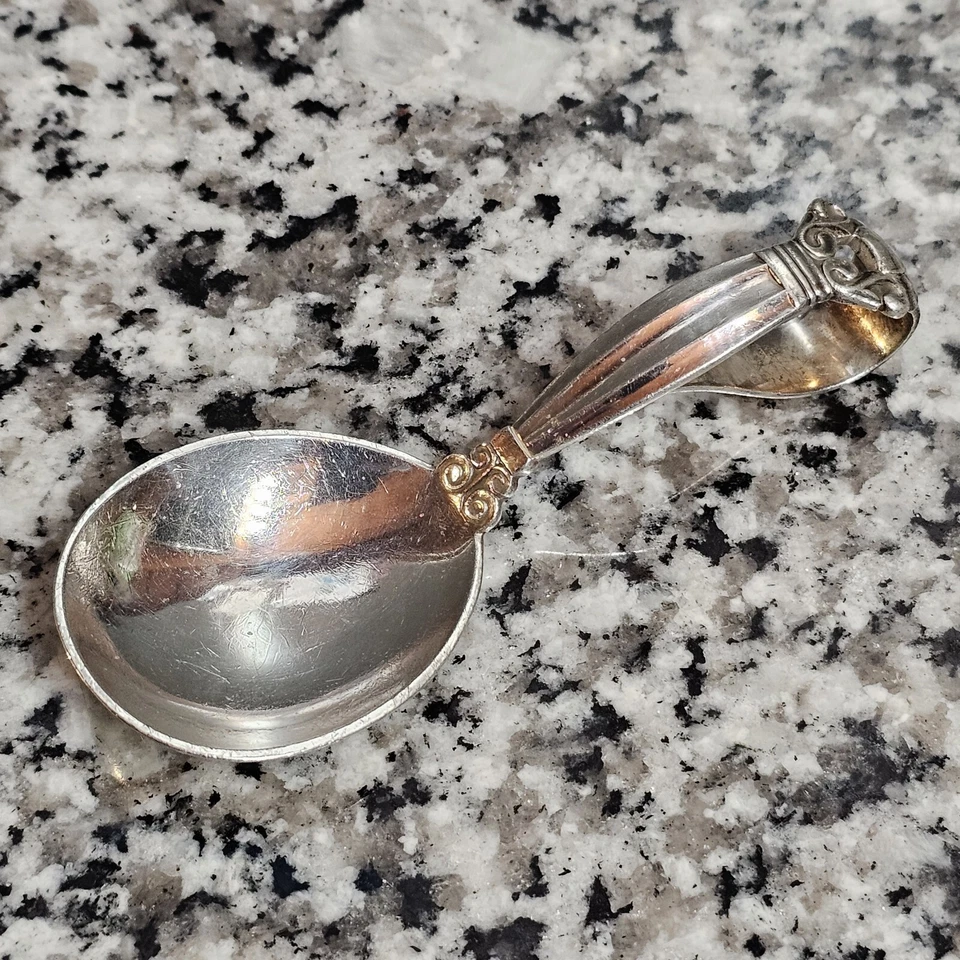 Cuchara bebé bellota plata esterlina vintage Georg Jensen mango curvo 1915-1925 Foto 1 de 4