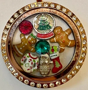 ❤️AUTHENTISCHES ORIGAMI EULE Weihnachten MEDAILLON 🎄 Charms 2 baumelnde Kette nicht mehr produziert WOW❤️ - Bild 1 von 6