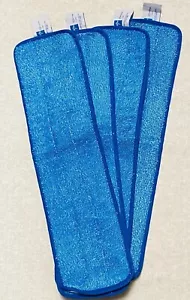4 Microfibra Wet Mop Ricarica Commerciale Resistente Tamponi Blu per Telaio Piatto NUOVO - Foto 1 di 2