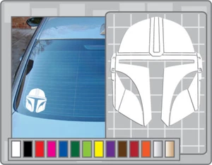 THE MANDALORIAN Helmet cut vinyl decal #1 Star Wars Car Truck Window Sticker - Foto 1 di 1