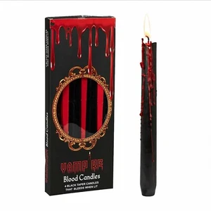 Vampire Blood Black Taper Candles 10" - Picture 1 of 3