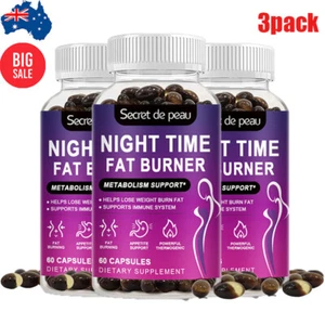 3*60 Night Time Fat Burner Pills Support Weight Loss Detox Cleanse Immune System - Picture 1 of 9