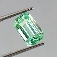 AAA Natural Green Ceylon Parti Sapphire Loose Radiant Cut Gemstone 4.55 CT